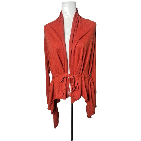 Anthropologie Guinevere Cardigan Sweater Small Burnt Orange Cashmere Boho Earthy - Picture 1 of 11